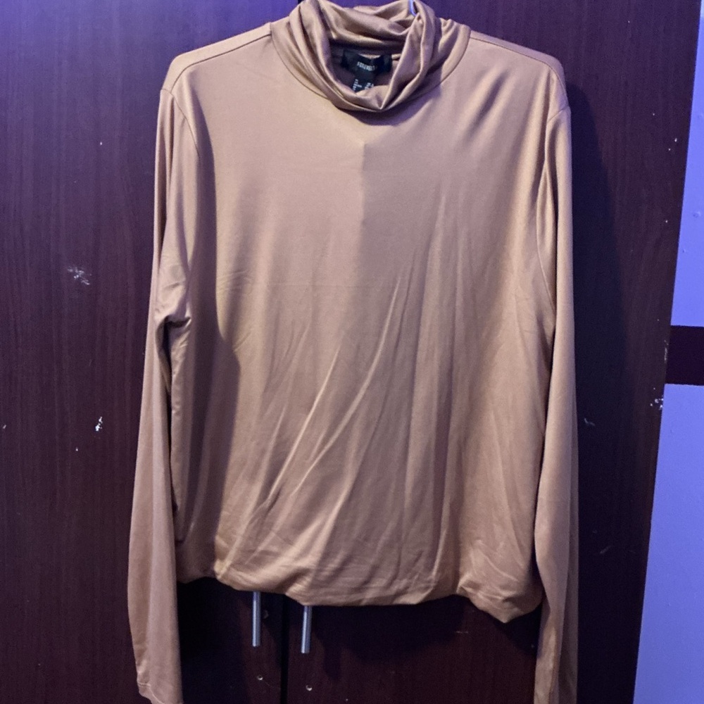 Forever 21 Camel Turtleneck Top